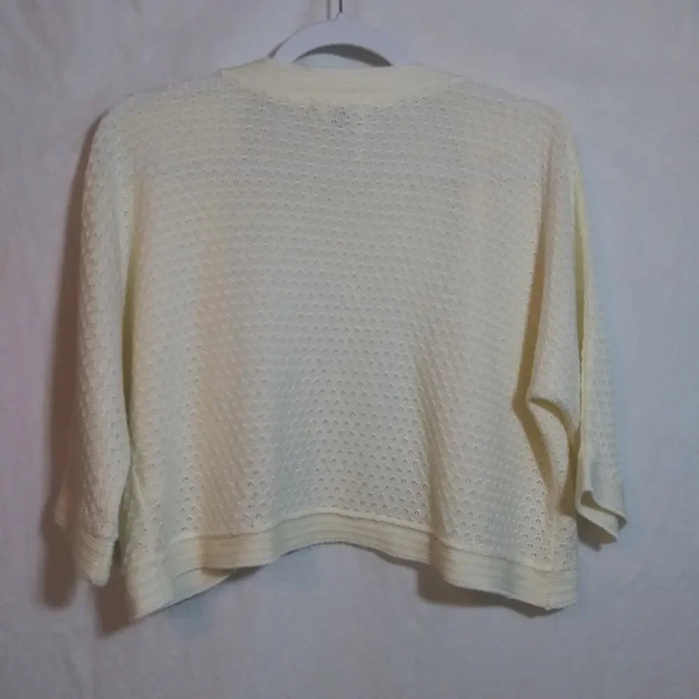 Ny Collection Cream Open-Front Knit Cardigan Sweater Cottagecore Petite Size XLP